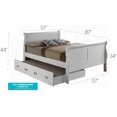 thumbnail image 5 of Durable Full Trundle Bed in Classic White|44"H X 57"W X 87"D|Extra Guest Space, 5 of 5
