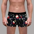 thumbnail image 2 of Funny Boxer Briefs for Men Hilarious No Fly Christmas Themed Shorts Snowman Reindeer Graphic Holiday Shorts Men's Fashion, B09 Black, Size M, 2 of 6