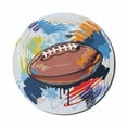 thumbnail image 1 of Sports Mouse Pad for Computers, Diamond Shape Rugby Ball Sketch with Colorful Doodles Professional Equipment League, Round Non-Slip Thick Rubber Modern Mousepad, 8" Round, Multicolor, by Ambesonne, 1 of 2