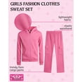 thumbnail image 2 of Real Love Girls Sweatpants Set - 2 Piece Fleece Hoodie and Flare Cargo Pants Activewear Set (7-16), 2 of 7