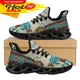 thumbnail image 1 of Zapatos de plataforma étnicos tribales aztecas para mujer, zapatos casuales de malla, zapatillas de deporte de malla transpirables con cordones y estampado Dreamchers, 1 of 6