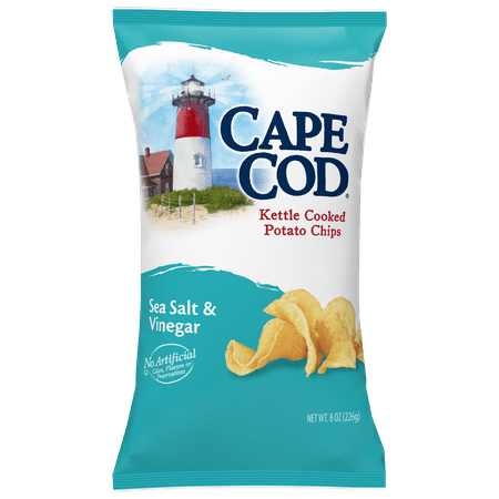 Cape Cod Kettle Cooked Potato Chips, Sea Salt and Vinegar, 8 Oz