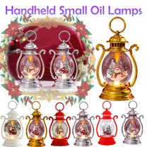 2.4x6.8 in Christmas Glow Handheld LED Lantern, Younger Small Oil Lamps, Retro Mini Oil Lamp Design, Festive Tabletop Display, Hanging Holiday Decorations, Christmas Dcor Accent, AKLJWH, D