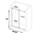 thumbnail image 6 of WoodBridge Frameless Sliding Shower Door, 56" - 60" Width, 76" Height, 3/8" (10 mm) Clear Tempered Glass, Chrome Finish, Designed For Smooth Door Closing. MBSDC6076-C, 6 of 8