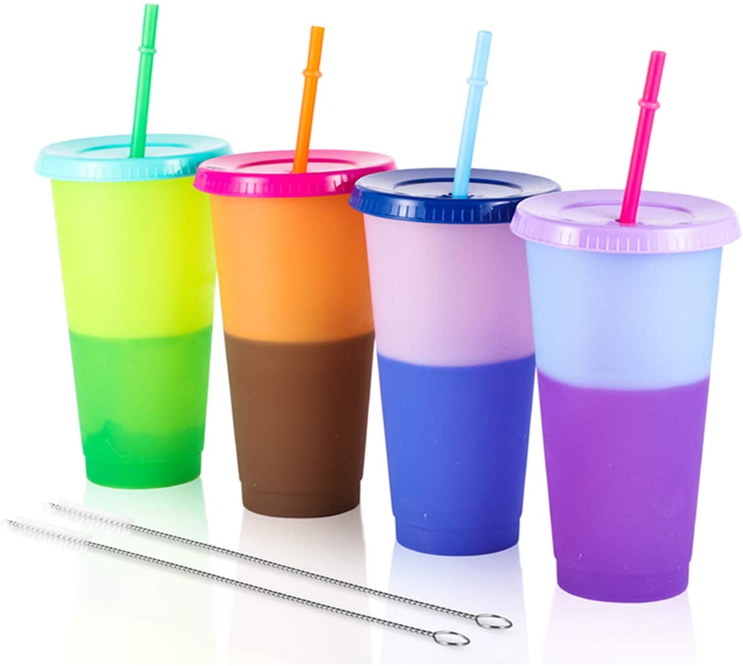 EASEVE Color Changing Cups with Lids and Straws - 6 Pack 24 oz Reusable  Plastic Tumblers with Lids a…See more EASEVE Color Changing Cups with Lids  and