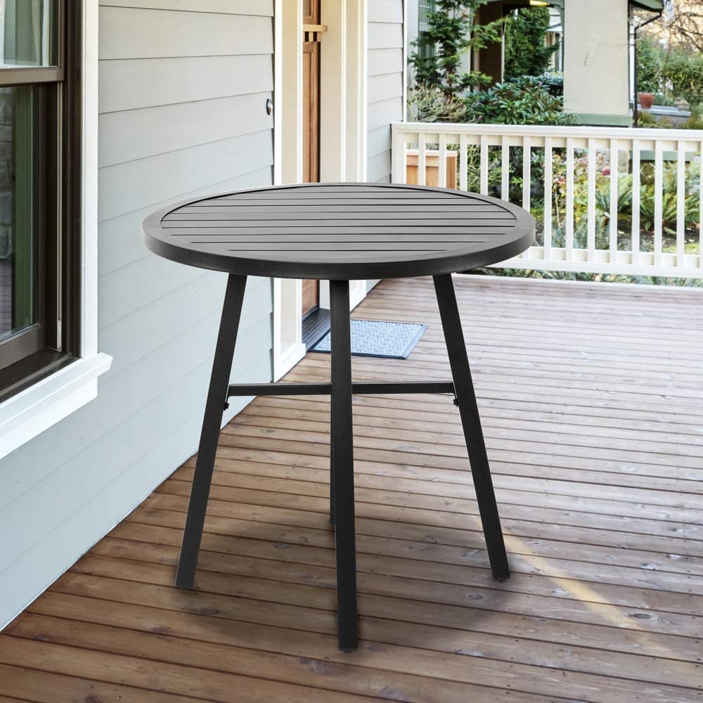 Nuu Garden 28 inch Round Patio Table, Metal Finished Outdoor Dinning