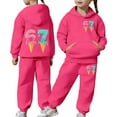 thumbnail image 2 of 67 Six Seven Letter Outfits Set For Kids Outfits Set Casual Girls Fashion Hoodie And Jogger Cute Printed Pullover Tracksuit For Kids And Daily Wear Hot Pink 150(10-11 Years), 2 of 9