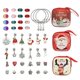thumbnail image 3 of ¡Novedad! Juego de 43 unidades de colgantes navideños, pulsera, decoraciones artesanales, collares con encanto DIY, para niñas y mujeres, B Santa Claus Afortunado Sencillez, 3 of 5