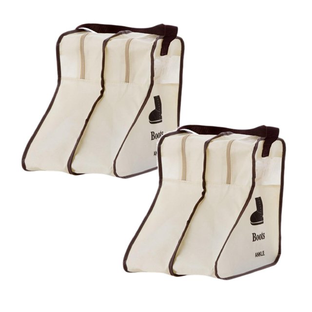 Oleegame 2 Pcs Repose-Cuillère et Couvercle Portable Bottes Hautes Sac de Protection de Rangement Couvre-Bottes Bottes Rangement Antipoussière Beige