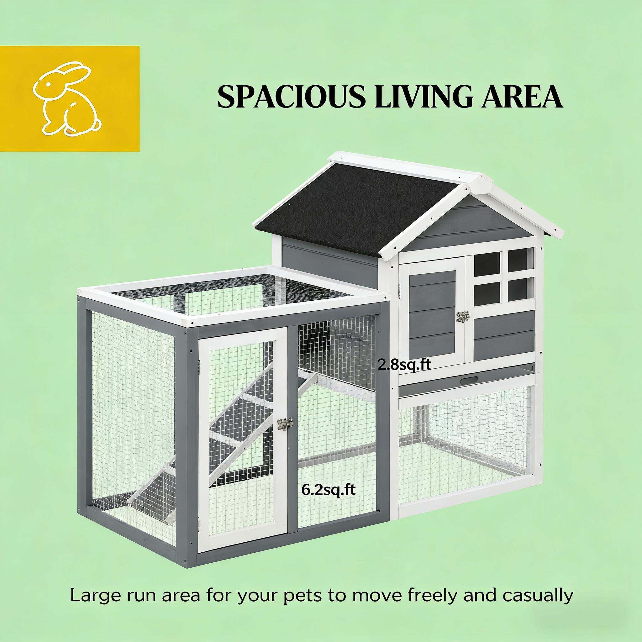 Dog Crate, Spacious Pet House,Weatherproof Wooden Rabbit Hutch, Gray,White Pet Playpen,Steel,Wood Chicken Coop, Pet Supplies Pens & Hutches