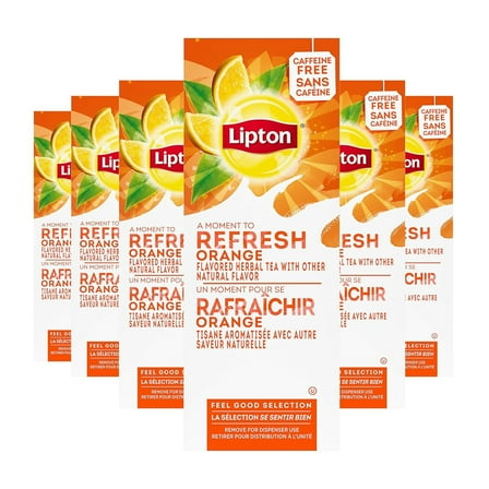 Lipton - Caffeine Free Orange Herbal Tea, 28 Tea Bags Each (Pack of 6) Total 168 Tea Bags