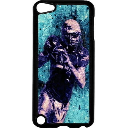 - Football Player - Hard Black Plastic Case Compatible with the Apple iPod Touch 6th Generation - iTouch 6 Universal