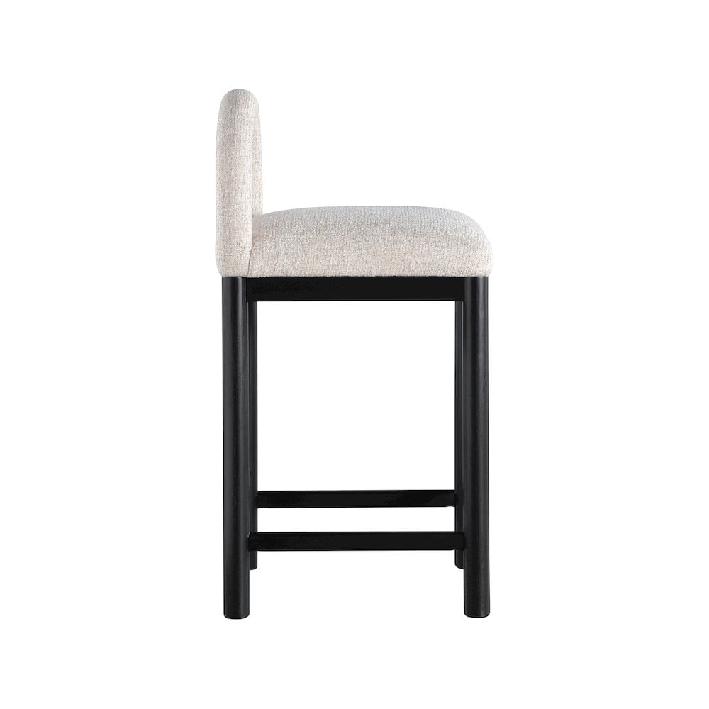 Meridian Furniture Conrad Beige Linen Textured Fabric Counter Stool