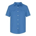 thumbnail image 5 of DPTALR Men's Short Sleeve Button Down Shirt,Casual Work Dress,Lightweight Summer with 2 Pockets,Blue, XXXXL, 5 of 7