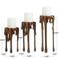 thumbnail image 3 of DecMode 3 Candle Copper Aluminum Metal Abstract Drip Candle Holder with Melting Designed Legs, Set of 3, 3 of 12