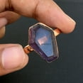 thumbnail image 6 of Natural Amethyst Gemstone Unisex Ring, Statement Ring, Men's Women's Dad Mom Husband Wife Gifts, Promise Ring, Rose Gold Plated February Birthstone Ring (amethyst-Rose Gold, Size 7), 6 of 9