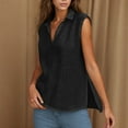 thumbnail image 4 of Mittory Cotton Linen Shirts for Women Sleeveless Collared Tank Tops Blouses Work Shirts V-Neck Casual Summer Tshirt, 4 of 8