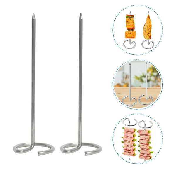 HEMOTON 10 Pcs Vertical Skewer Stainless Steel Barbecue Stick Father 10.40X3.20X3.20CM