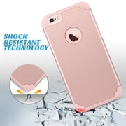ULAK iPhone 6 Case, iPhone 6S Case, Slim Dual Layer Shockproof Bumper Phone Case for Apple iPhone 6 / 6s for Girls Women, Rose Gold