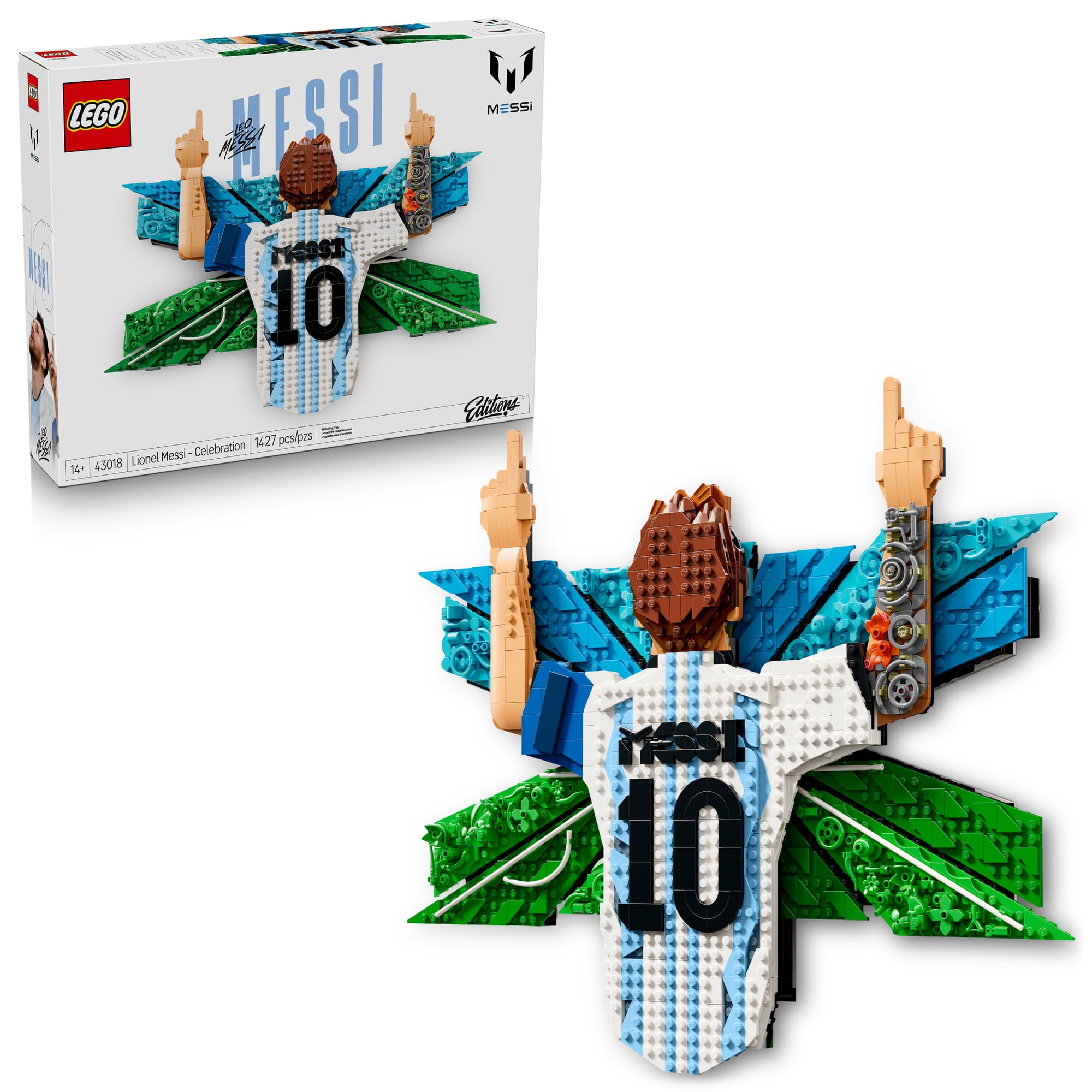 LEGO Editions Lionel Messi – Celebration - Building Set for Boys & Girls, Ages 14+ - Collectible Soccer Gift for Fans - Kids Bedroom or Shelf Decor - 43018