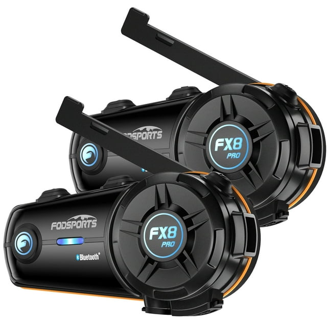 Fodsports Fx8 Pro Sistemas De Comunicación Para Motocicletas Con Parlantes Hrsqs Personalizados Audio De Doble Chip Multitarea Emparejamiento Rápido Con Un Solo Clic Compartir Música Fm 8 Riders Inter