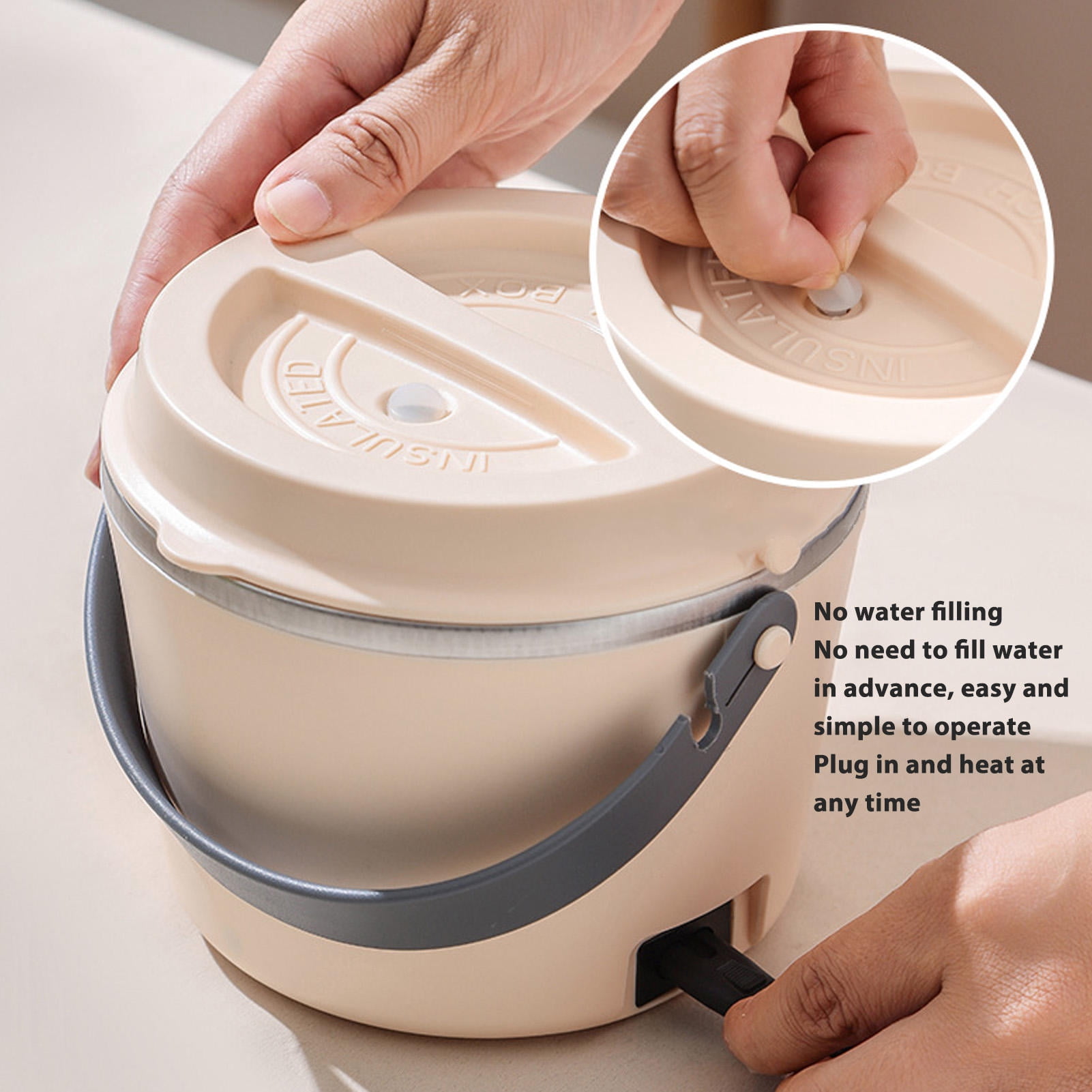 BIMZUC 1.2L Electric Lunch Box – 360° Fast Heating, No Water Needed, Portable & Washable, Ideal for Office & Travel