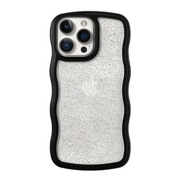 onn Wavy Grip Phone Case for iPhone 14 Pro Max / iPhone 13 Pro Max / iPhone 12 Pro Max - Black/Gold Glitter