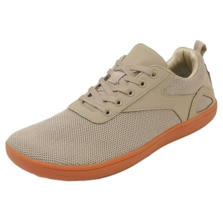 Sexlip Womens Oversized Sneakers Breathable Mesh Low Top Lace Up Walking Shoes Comfortable Lightweight Athletic Running Shoes Beige 43