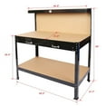 thumbnail image 2 of Solid Wood Workbench - Heavy Duty Garage Workbench with Tool Storage Rack for Workshop/Basement/DIY, 2 of 5