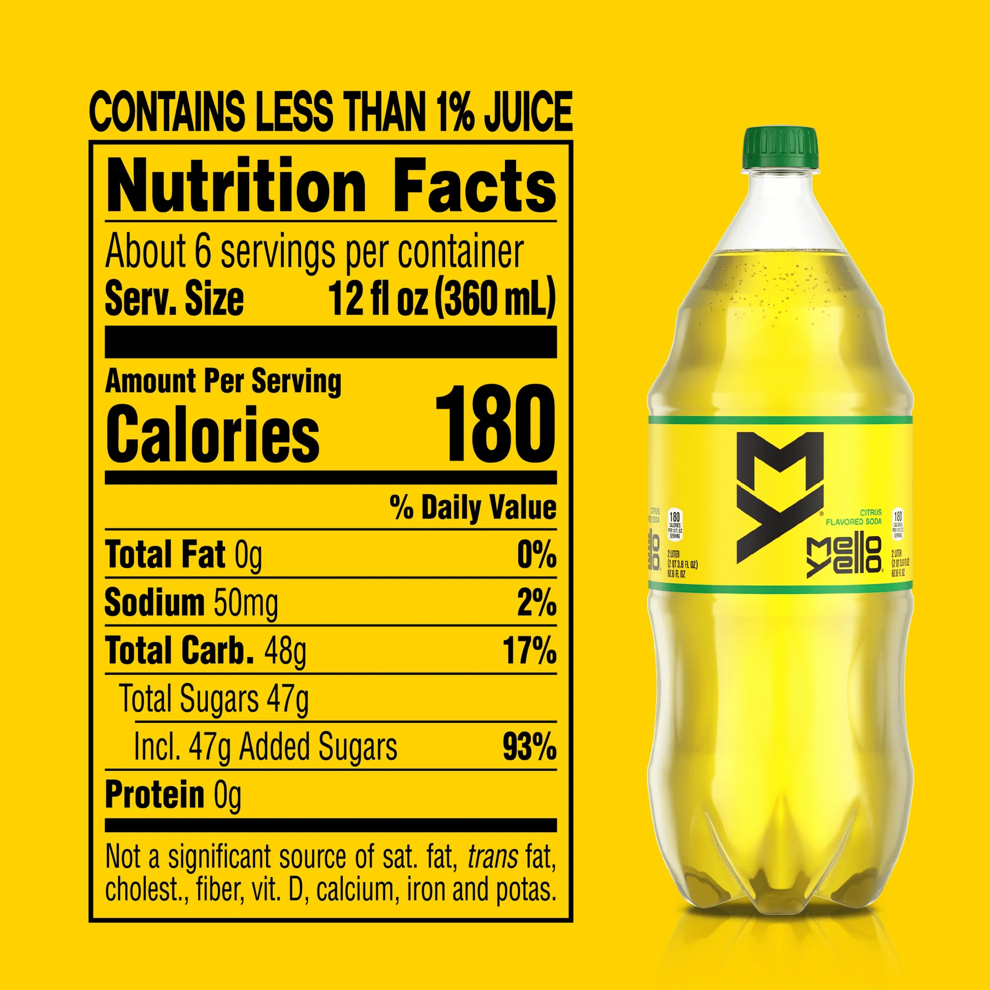 Mello Yello Citrus Soda Pop, 2 Liter Bottle (Pack of 4)