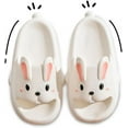 thumbnail image 2 of 1Pair Summer Slippers, Bunny Slippers, Eva Material Thick Sole Anti Slip Slides for Most Women and Girls for Indoor and Outdoor, Lightweight Cartoon Slippers, White, 38‑39 (Suitable for 37‑38), 2 of 7