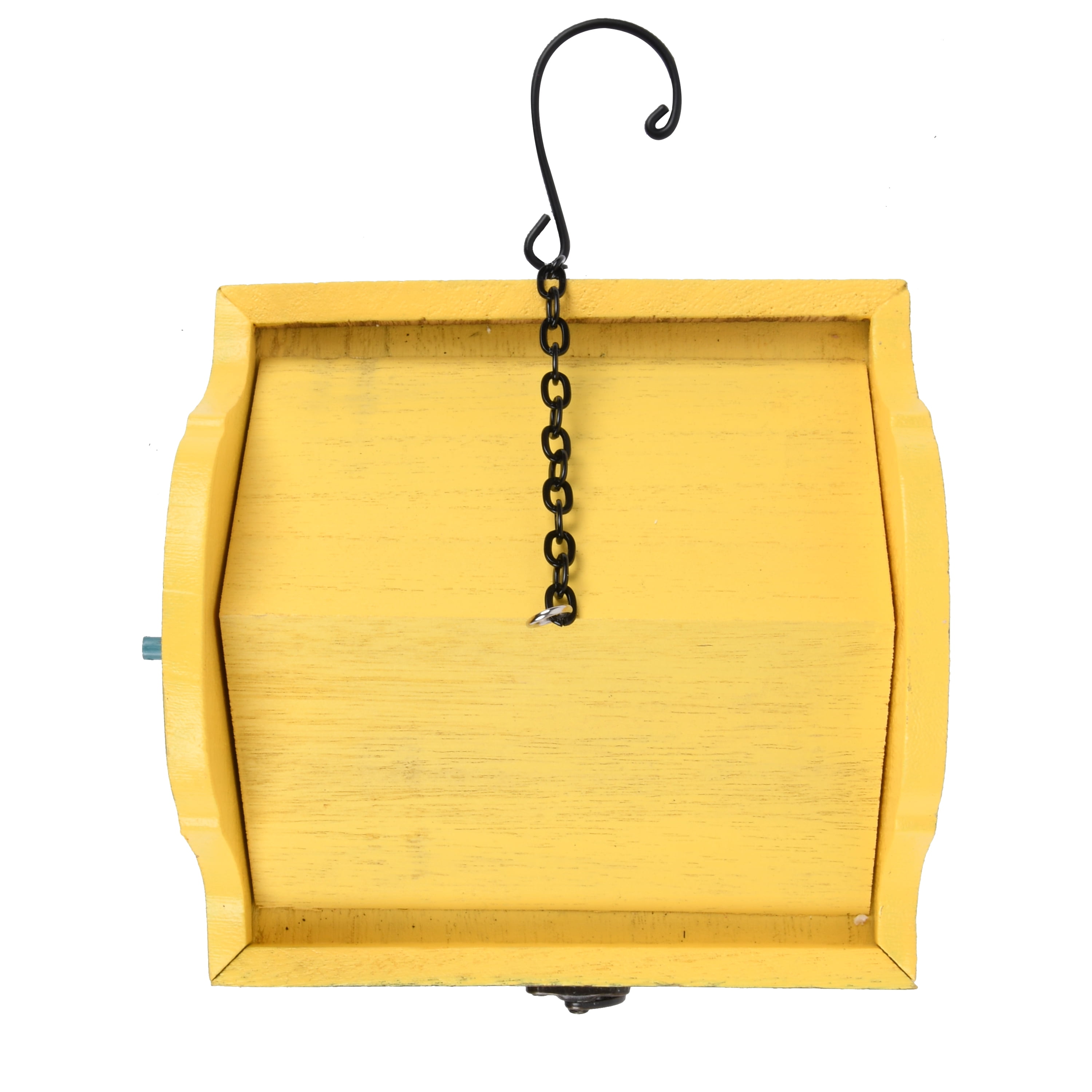The Pioneer Woman Breezy Blossom Yellow Wood Birdhouse with Removable Roof, 6.3" x 7.2" x 8"