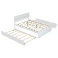thumbnail image 7 of Full Size Bed Frame with Twin Size Trundle and 2 Drawers, Wooden Platform Bed with High Gloss Headboard and Footboard, Modern Bed Frame for Boys Girls Adults Bedroom, No Box Spring Needed, White, 7 of 7