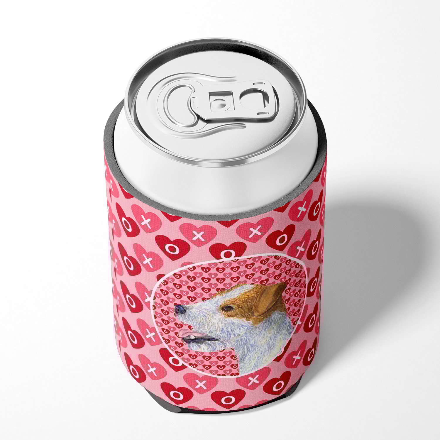 thumbnail image 4 of Jack Russell Terrier Hearts Love and Valentines Day Portrait Can or Bottle Hugger, 4 of 5