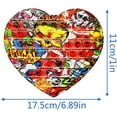 thumbnail image 3 of 1 Pce 20cm/7.8 Po Grand Jouet à Bulles Pop Fidget, Forme de Cœur Hexagone Rond en Silicone Jumbo pour Enfants Adultes (10, 01-Rond), 3 of 3