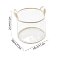 thumbnail image 3 of Foldable Clear Storage Basket with Handle 25x21cm, PVC Organizer Bin for Wardrobe Shelf Nursery, Sturdy Lightweight Transparent, Wide Opening Easy Access, Bedroom Living Room Storage, 3 of 6