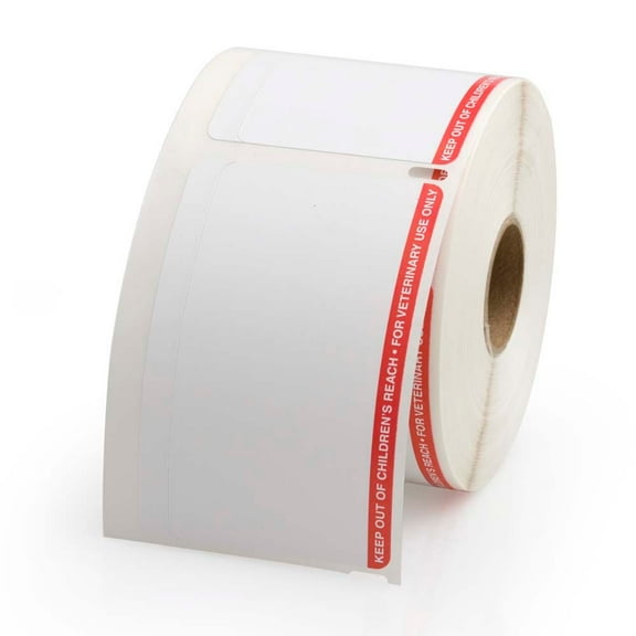 Small Veterinary Prescription Labels with Warning - 1-4/5 x 3-1/10"