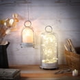thumbnail image 4 of Set de Porta Velas de Metal con Cúpulas de Vidrio, Blanco Shabby, 4 of 6