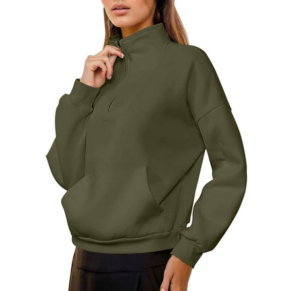 EDFBUYKRS Female Long Sleeve Sweatshirt Oversized Sweatshirts for Women Crewneck High Low Side Slit Comfy Pullover Long Sleeve Tops Size S