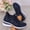 Dark Blue, variant on Women's Rhinestone Thick Platform Sneakers - Height Increase Non-Slip PVC Sole, Breathable Low-Top Lace-Up Sneakers Suitable for Casual, Office, Casual Attire - - Versatile Footwear, Women Shoes