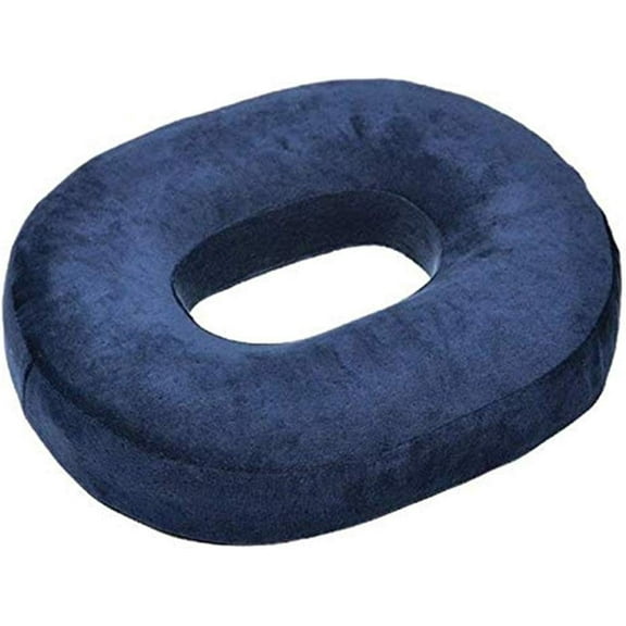 Orthopedic Ring Cushion Made from Memory Foam, Donut Cushion for Relief of Haemorrhoids (Piles) and Coccyx Pain, Suitable for Wheelchair, Car Seat, Home Or Office (Navy)