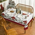 thumbnail image 2 of Christmas Tablecloth 60×84 Inch Rectangular, Dogs Truck Farm Snow Washable Table Cover for Party Picnic Dinner Decor, 2 of 6