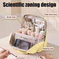 thumbnail image 6 of Standing Makeup Bag, Large Capacity Travel Cosmetic Organizer with Divided Compartments, Handheld Storage Case for Brushes Toiletries Beauty Essentials, Vanity Countertop and Trip Use, Yellow, 6 of 6