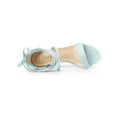thumbnail image 4 of BLISSFUL STEP Women's Shoes Lace Up Chunky Heels Open Toe Faux Suede Sandals Sky Blue 6.5, 4 of 8