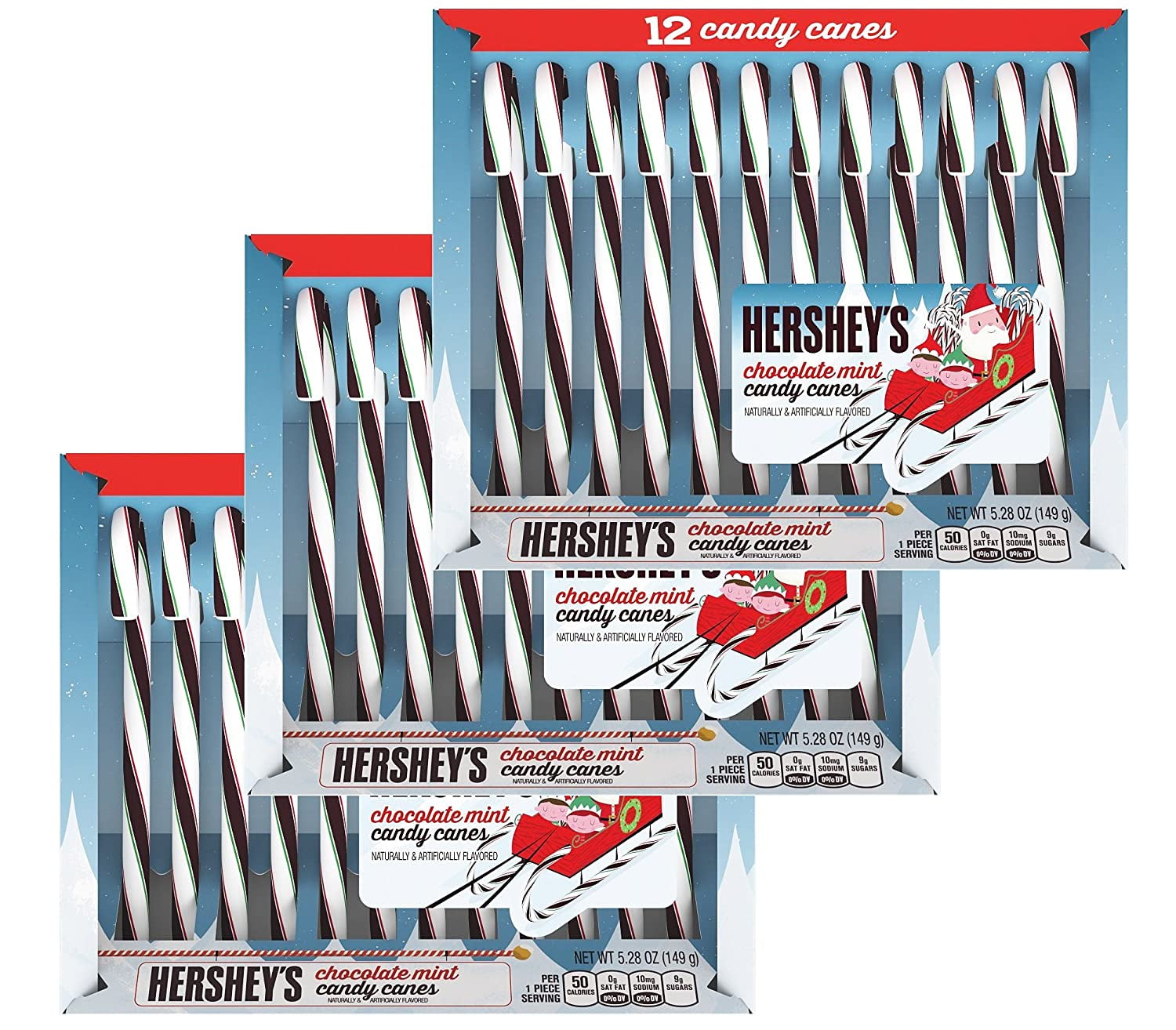 Chocolate Mint Candy Canes 6 oz. 12 Ct for Christmas Assortment