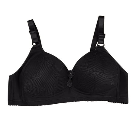 

Womens Underwear Women Bra No Rims Lace Comfortable Breathable -exhaust Base Top Solid No steel ring bra seamless breathable gather full cup anti-glare middle-aged and elderly underwear black
