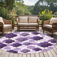 thumbnail image 4 of Round Rugs 5Ft, Purple Geometric Moroccan Round Area Rug Washable Indoor Throw Carpet, Abstract Art Purple Ombre Modern Soft Non Slip Circle Rug for Cabinet Bathroom Home Decor Aesthetic, 4 of 8