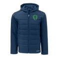 thumbnail image 2 of Men's-Cutter & Buck  Navy Seattle Sounders FC Evoke Hybrid Eco Softshell Recycled Full Zip Hooded Jacket, 2 of 3