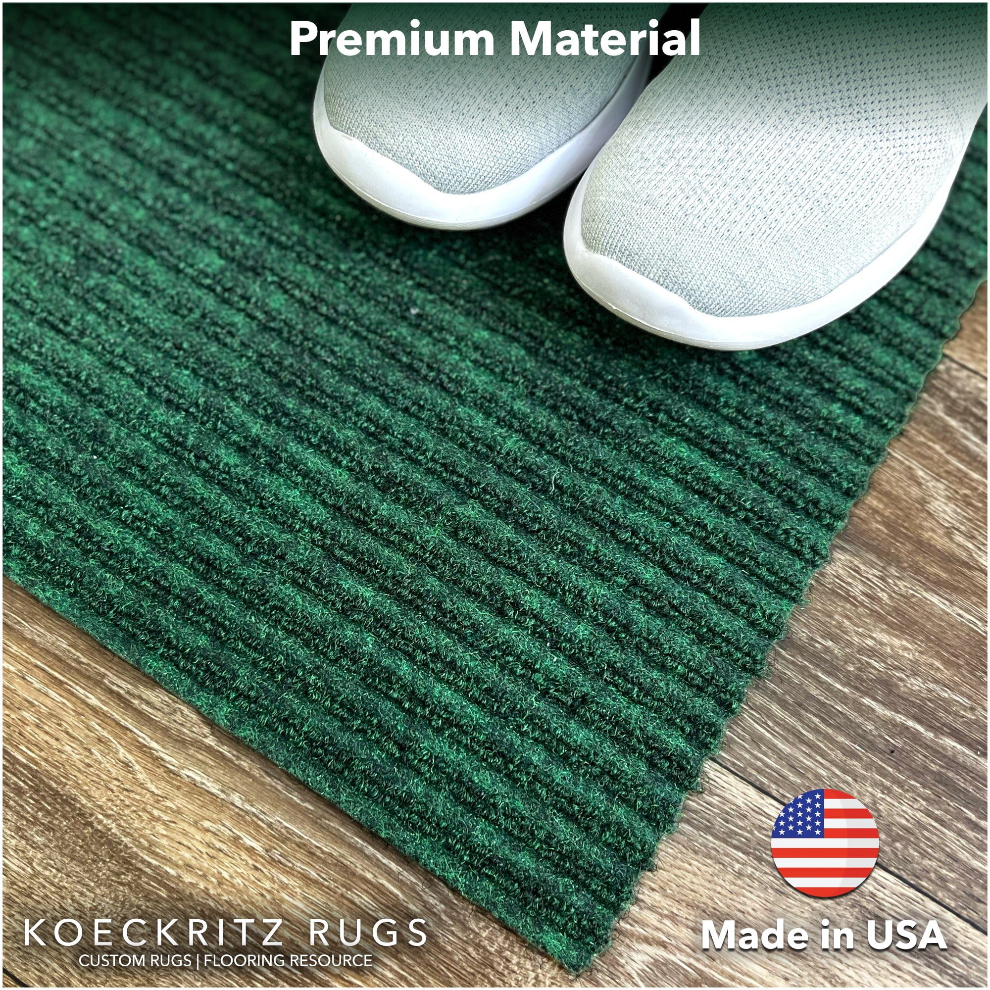Koeckritz Rugs 5'x5' Emerald Green Heavy Duty Non-Slip Indoor/Outdoor All-Weather Mat For Home