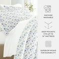thumbnail image 4 of Noble Linens 7 Piece Patterned Duvet Bedding Bundle, Blossoms Light Blue, Twin, 4 of 6